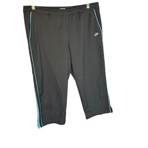 Nike Women's‎ Capri Pants Sz L Black Blue Athletic Track Lightweight Athleisure